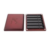 VILLCASE Étui à Anches Saxophone et Hautbois en Bois Rouge, Rangement Double Face Étanche pour 10 Anches, Protection Antichoc pour Concerts en Plein Air et Cours de Musique, 12x10x1.5cm