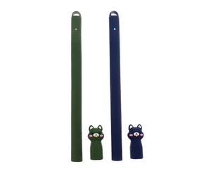 VILLCASE Étui de Protection en Silicone Antichoc pour Stylet Tactile 2ème Génération, Compatible Tablette, Lot de 2 Embouts Stylos Cartoon, Couleurs Bleu Nuit et Vert Militaire, Accessoire