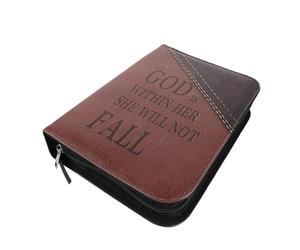 VILLCASE Étui de Protection pour Bible avec Fermeture Éclair, Grosse Capacité, Poches Intérieures et Poignée Portable pour Étude des Écritures et Transport Facile