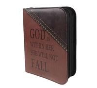 VILLCASE Étui de Protection Vintage pour Bible avec Grosse Capacité, Fermeture Éclair Intégrale et Poignée Portable en Pu, pour L'étude des Écritures Transport Sécurisé