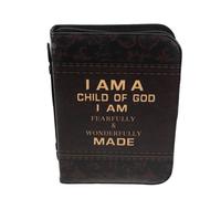 VILLCASE Étui de Transport pour Bible Grand Format avec Poignée, Cuir Pu, Design Croix Embossé, Poches Intérieures, pour L'étude Biblique à L'église
