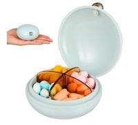 VILLCASE Étui Pilulier Rond Étanche 4 Compartiments Portable Petit Boîtier De Rangement Hermétique Bleu Islandais Pour Voyage Extérieur Remède Santé Pratique