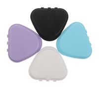 VILLCASE Étui Portable pour Prothèse Dentaire Lot de 4 Pièces, Boîte de Rangement Étanche pour Appareil Dentaire, Protection Antirayures, Couleurs Assorties Noir Blanc Violet Bleu, Usage
