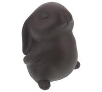 VILLCASE Figurine Lapin Fine Statue Lapin Miniature Terre Cuite pour Cérémonie de Thé Chinoise Ornement Artisanat Vintage Sable pour Table de Thé