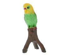 VILLCASE Figurine Perroquet Artificiel Réaliste Bois Modèle Oiseau Décoratif Solide pour Jardin Bonsaï et Intérieur Petit Ornement Oiseau