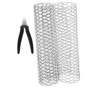 VILLCASE Filet à Poules pour Composition de Fleur et Clôture de Jardin, Treillis Métallique Hexagonal Vert, 35 Cm X 100 Cm Pince de Coupe, Grillage Robuste pour Fleurs et Légumes