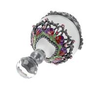 VILLCASE Flacon de Parfum Rechargeable Vintage 25 ML en Verre Sculpté avec Pierres Décoratives Joli Flacon de Parfum Décoratif Rose pour Voyage et Usage Mobile