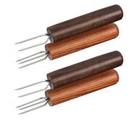 VILLCASE Fourchette Prolongateur de Moxibustion en Bois 4 Pièces Résistante Haute Température Portable pour Moxa Traditionnel Usage Maison Relaxation et Bien-