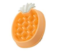 VILLCASE Gamelle à Alimentation Lente Résistante à l'usure pour Chien et Chat en PP Jaune Forme Ananas et Prévention de L'obésité Canine pour Voyage