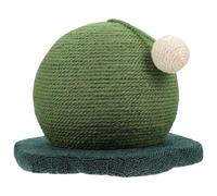 VILLCASE Griffoir pour Chat en Bois et Corde de Coton Vert, de Balle pour Repos et Griffades, Vie Quotidienne et Rebord de Fenêtre