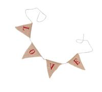 VILLCASE Guirlande Suspendue de Mariage en Toile de Jute Écologique, Drapeaux Triangulaires Décoratifs Couleur Naturelle, Bannière Créative pour Fête, Décor Extérieur et Intérieur, Lot
