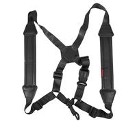 VILLCASE Harnais de Saxophone Ténor Noir en Cuir et Polyester, Sangle Réglable Confortable pour Personnes de 140 à 165cm, Accessoire Fiable pour Portage D'épaule