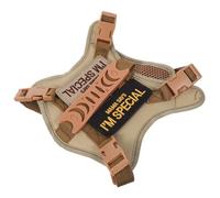 VILLCASE Harnais Tactique réglable pour Chat avec Laisse Gilet Anti-Fugue rembourré Beige Confortable pour promenades randonnée et entraînement des Petits Animaux