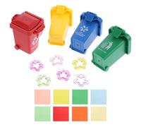 VILLCASE Interactif pour Perroquet et Conure en Abs, Set de 1 Poubelle de Tri des Couleurs pour Entraînement et Organisation des Compétences Couleur Aléatoire