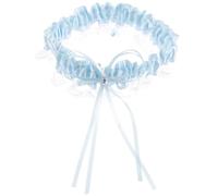 VILLCASE Jarretière Bleue en Dentelle Noeud Ceinture de Jambe pour Mariage et Bal de Promo Accessoire Féminin Délicat pour Cosplay et Cérémonie