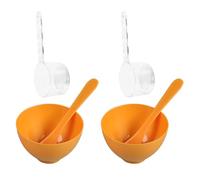 VILLCASE Kit 2 Sets Bol Mélangeur pour Masque Facial en Pp avec Spatule et Verre Doseur, Outil Stable pour Usage Professionnel en Salon de Beauté Domicile