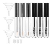 VILLCASE Kit 3 Tubes à Mascara Vides en Plastique Argenté 10 Ml avec Brosse Connectée Couvercle et Entonnoirs Faciles à Remplir pour Maquillage Professionnel