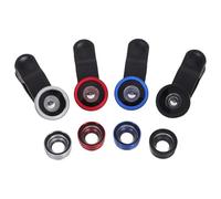 VILLCASE Kit 4pcs Objectifs pour Smartphone Clip Multifonction Grand Angle, Macro et Fisheye en Verre et Alliage D'aluminium, pour Voyages et Aventures