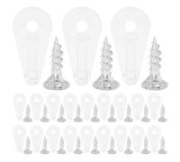 VILLCASE Kit Clips de Fixation en Plastique Transparent pour Miroir et Verre 3-4 Mm avec 80 Vis Argentées 4x16 Mm, 160 Pièces, Support Stable pour Porte D’armoire Vitrée, Montage Facile