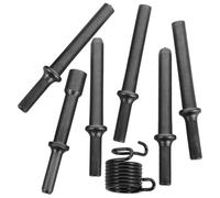 VILLCASE Kit D’Accessoires pour Marteau Pneumatique 7 Pièces - Forets à Riveter Pleins et Semi-Creux Burins avec Ressort Amortisseur Compatible Modèles 150/190/250 Outil Professionnel