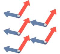 VILLCASE Kit D’aiguilles D’horloge en Plastique 5 Pièces pour Horloge Pédagogique, Aiguilles Bleues pour Heures et Rouges, Réparation et Bricolage Horlogerie Scolaire