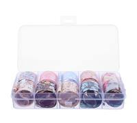 VILLCASE Kit de Faux Ongles DIY 10 Pièces Autocollants pour Ongles en Papier 10 Couleurs Motifs Fleur et Voûte Étoilée Accessoires pour Manucure Femme et Orteils