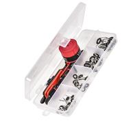 VILLCASE Kit de Réparation de Pointe de Canne à Pêche pour Fête des Pères 42pcs Guides de Bâtons de Pêche en Acier Inoxydable et Abs, Accessoires pour Matériel de Mer