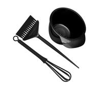 VILLCASE Kit de Teinture Capillaire 3 Pièces Noir Comprenant Bol Pinceau Professionnel et Bâtonnet Mélangeur pour Application Uniforme pour Coloration Maison Facile et Réutilisable