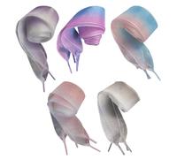 VILLCASE Lacets Larges Dégradés 120 CM 25 CM de Large Fil Semi-Transparent Pack de 5 Paires pour Chaussures Ville Sport et Bottes