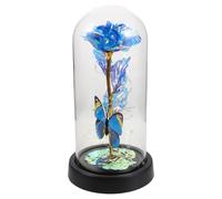 VILLCASE Lampe Dôme en Verre avec Rose Éternelle et Papillon en Feuille d'or, Présent pour Fête des Mères et Décoration Maison Romantique et Sophistiquée