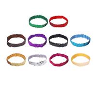 VILLCASE Lot de 10 Bandeaux Élastiques à Paillettes Multicolores pour Femmes et Filles Accessoires Cheveux Légers et Extensibles Serrage-Têtes Brillants Fêtes et Usage Quotidien