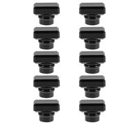 VILLCASE Lot de 10 Bouchons à Pression Carrés pour Flacon de Parfum 15 MM Plastique Noir Brillant Couvercles Étanches pour Bouteilles de Parfum Accessoires de Remplacement Élégants et