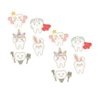VILLCASE Lot de 10 Broches à Épingle en Métal Forme Dent Cartoon Épingles Esthétiques pour Vêtements et Paquet à Dos Fermoir Sécurité Accessoire Original et Amusant pour Femmes