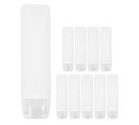 VILLCASE Lot de 10 Flacons Souples Transparents 30 Ml pour Dentifrice et Liquides, Tubes Rechargeables en Plastique Léger, Étanches et Compacts, pour Voyage et Soins Personnels