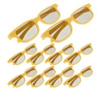 VILLCASE Lot de 10 Lunettes 3D Jaunes pour Films et Jeux Vidéo, Verres Polycarbonate Résistants aux Rayures, Compatibles TV et Pc, Lunettes de Vision 3D Confortables pour Home Cinéma