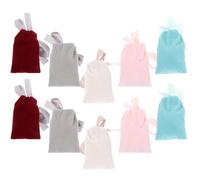 VILLCASE Lot de 10 Paquet à Cordon en Velours 7X9 CM, Paquet D’Emballage Élégants Multi-Usages Rubans, Pochettes Présents Pratiques pour Mariage, Rangement Bijoux et Couleur Aléatoire