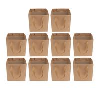 VILLCASE Lot de 10 Paquet en Papier Kraft Carré 20X20X20 CM Marron Clair pour Emballage Présent Paquet à Bonsaï et Pochettes en Papier pour Fêtes Anniversaires et Emballage Gourmand