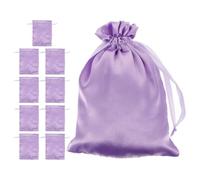 VILLCASE Lot de 10 Pochettes en Satin pour Perruques et Extensions Cheveux, Léger et Élégant, Paquet de Rangement avec Cordon, pour Voyage et Usage Quotidien