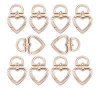 VILLCASE Lot de 10 Porte-Clés en Alliage de Zinc de Cœur Accessoires de Bagages DIY Pendentifs Métalliques Brillants et Résistants pour Décoration de Paquet et Créations Personnalisées