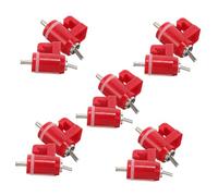 VILLCASE Lot de 10 Tétines pour Abreuvoir Automatique de Poulets, Tétines en Acier Inoxydable Rouge, Compatibles Seau et Mangeoire, Usage Élevage Volailles Domestiques et Poussins