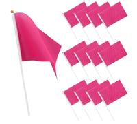 VILLCASE Lot de 100 Drapeaux à Main Roses en Tissu et Pvc, Légers et Résistants à L'usure, pour Fêtes à Thème et Défilés