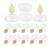 VILLCASE Lot de 12 Boîtes à Dragées Transparentes Rondes Base Dorée Style Européen Coffrets Présents pour Mariage Anniversaire et Fête Contenants à Bonbons Décoratifs et Pratiques