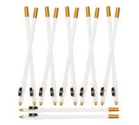 VILLCASE Lot de 12 Crayons à Sourcils Blancs en Bois avec Taille-Crayon Intégré Format Portable Crayon Eyeliner Multifonction pour Maquillage des Yeux pour Femmes Usage Quotidien et