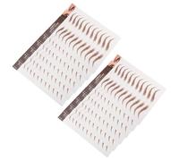 VILLCASE Lot de 12 Feuilles de Stickers pour Sourcils Imperméables en Papier Marron pour Modelage et Coiffage Naturel des Sourcils, pour Maquillage et Épilation
