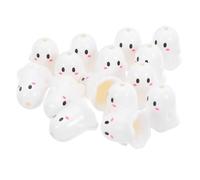 VILLCASE Lot de 13 Perles Fantômes Blanches en Acrylique pour Bijoux Halloween, Légères et Faciles à Enfiler, pour Bracelets et Colliers Festifs