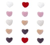 VILLCASE Lot de 15 Décorations Nail Art en Peluche Cœur 3D Mini Accessoires Manucure DIY Doux et Colorés Ornement Ongles pour Salon Manucure et Pédicure Décorations Ongles