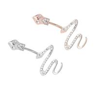 VILLCASE Lot de 2 Anneaux de Nombril en Acier Inoxydable Chirurgical Motif Serpent Cobra Finition Argentée et Rose Gold Piercing au Nombril Décoratif pour Fête et Usage Quotidien