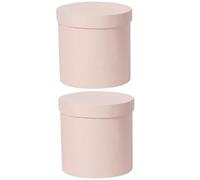 VILLCASE Lot de 2 Boîtes à Fleurs Rondes en Carton Rose Mini Boîtes Cylindriques pour Arrangements Floraux Emballage Présent Saint-Valentin et Décorations d'Événements