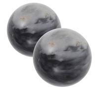 VILLCASE Lot de 2 Boules de Jade Naturelles 5 CM pour Massage des Mains Boules de Massage Chinoises Ergonomiques pour Relaxation Exercices de Contemplation et Bien-