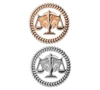 VILLCASE Lot de 2 Broches en Métal « Balance Justice » pour Avocats et Juges Insigne D’Équilibre Doré et Argenté Épingle Costume Présent Élève en Droit Accessoire Professionnel